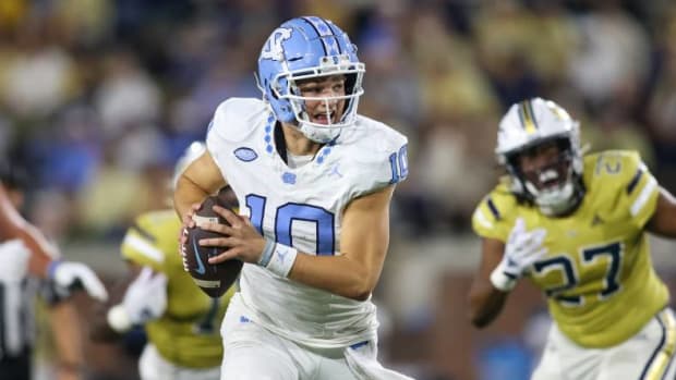 North Carolina quarterback Drake Maye